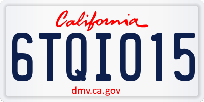 CA license plate 6TQI015