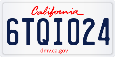 CA license plate 6TQI024