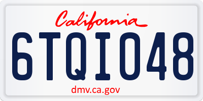 CA license plate 6TQI048