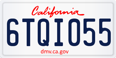 CA license plate 6TQI055