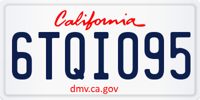 CA license plate 6TQI095