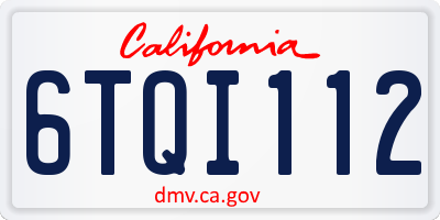 CA license plate 6TQI112