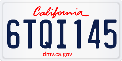 CA license plate 6TQI145