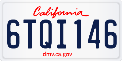 CA license plate 6TQI146