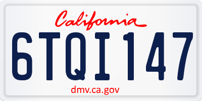 CA license plate 6TQI147