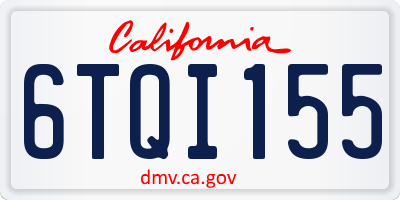 CA license plate 6TQI155