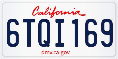 CA license plate 6TQI169