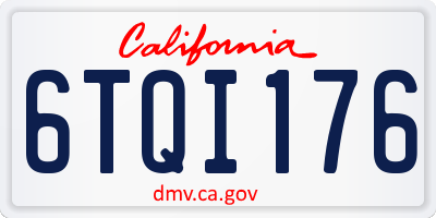 CA license plate 6TQI176