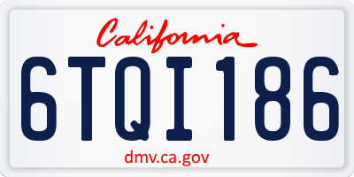 CA license plate 6TQI186