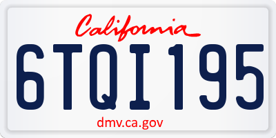 CA license plate 6TQI195