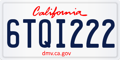 CA license plate 6TQI222