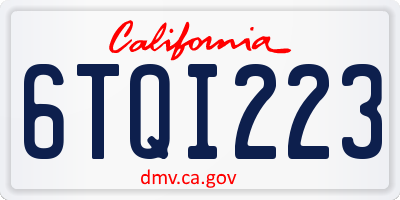 CA license plate 6TQI223