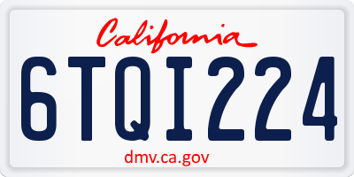 CA license plate 6TQI224