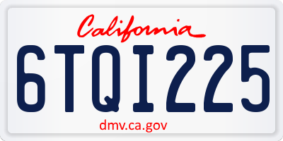 CA license plate 6TQI225