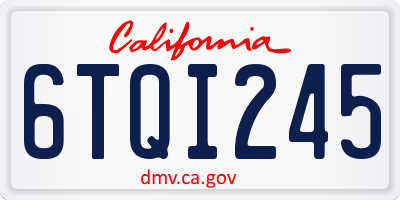 CA license plate 6TQI245