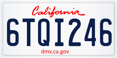 CA license plate 6TQI246