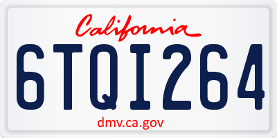 CA license plate 6TQI264