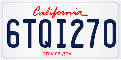 CA license plate 6TQI270