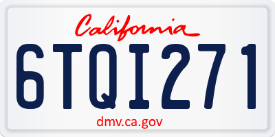 CA license plate 6TQI271