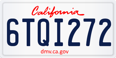 CA license plate 6TQI272