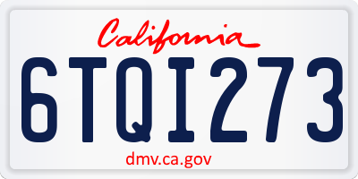 CA license plate 6TQI273