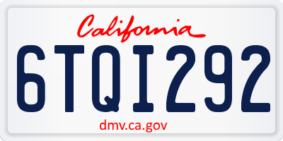 CA license plate 6TQI292