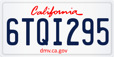 CA license plate 6TQI295