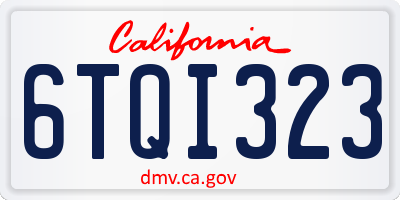 CA license plate 6TQI323