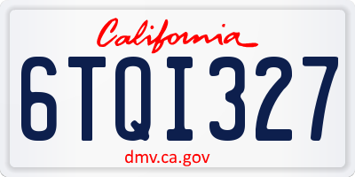 CA license plate 6TQI327