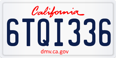 CA license plate 6TQI336