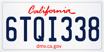 CA license plate 6TQI338