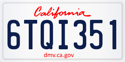 CA license plate 6TQI351