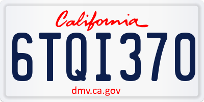 CA license plate 6TQI370