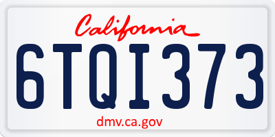 CA license plate 6TQI373