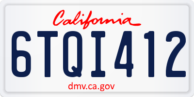 CA license plate 6TQI412