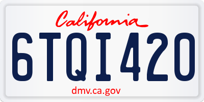 CA license plate 6TQI420