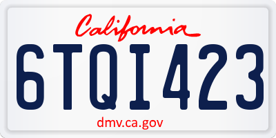 CA license plate 6TQI423