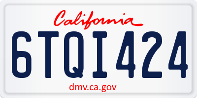 CA license plate 6TQI424