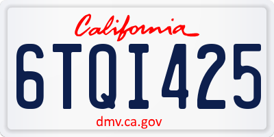 CA license plate 6TQI425