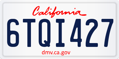 CA license plate 6TQI427