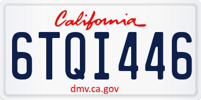 CA license plate 6TQI446