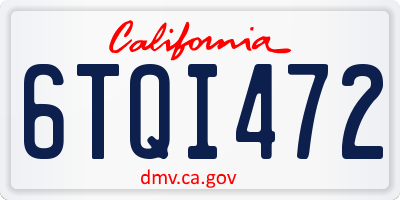 CA license plate 6TQI472