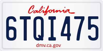 CA license plate 6TQI475