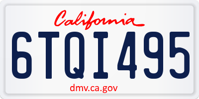 CA license plate 6TQI495