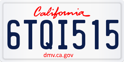 CA license plate 6TQI515