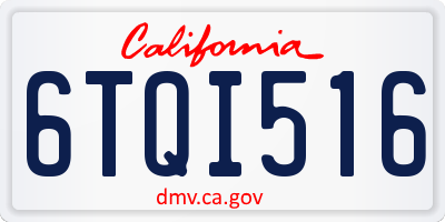 CA license plate 6TQI516