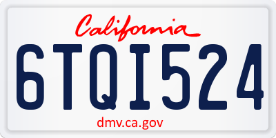 CA license plate 6TQI524