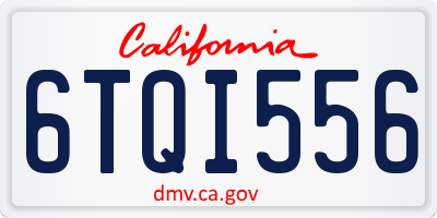 CA license plate 6TQI556