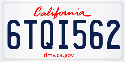 CA license plate 6TQI562