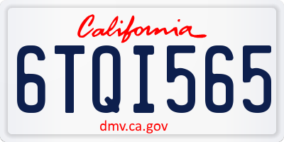 CA license plate 6TQI565